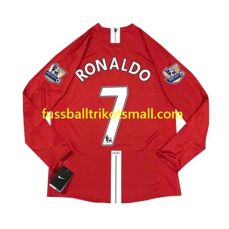 Fußballtrikots Manchester United Cristiano Ronaldo 7 2007 Retro Langarm Heimtrikotsatz kaufen